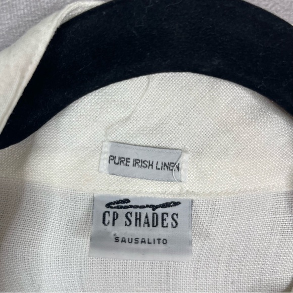 CP Shades Irish Linen Embroidered Open Jacket In White Women's Size M - Picture 6 of 7